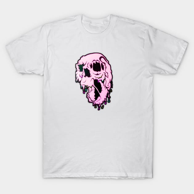 Pink Melting Skull T-Shirt by LadyMayDesigns